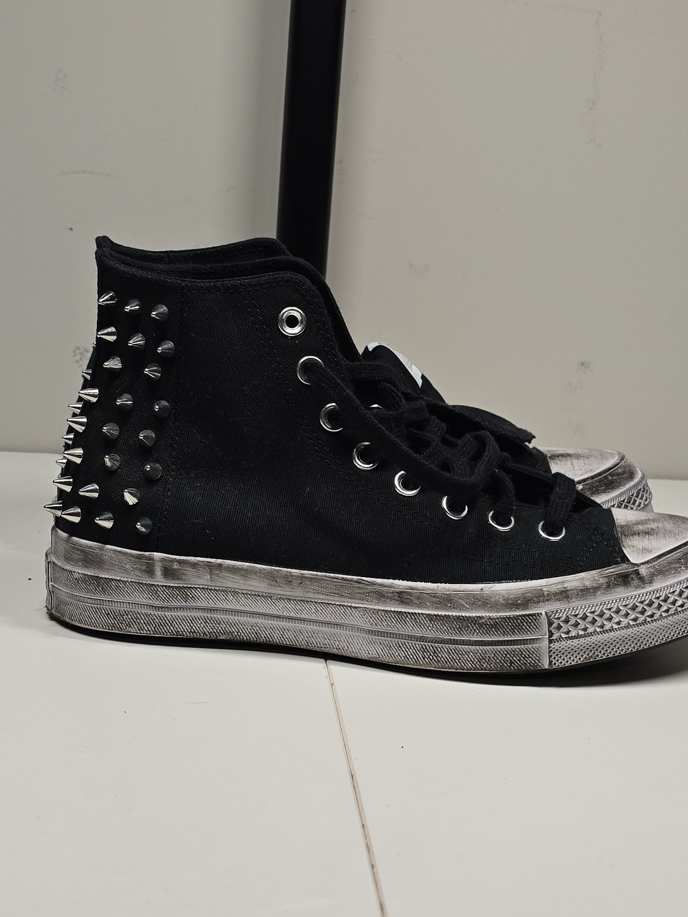 Spiked Converse Chuck Taylor High Tops – Women’s Size 9 - Picture 2 of 11